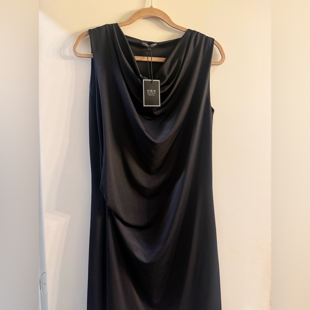 Jonathan Martin Black Draped Dress
